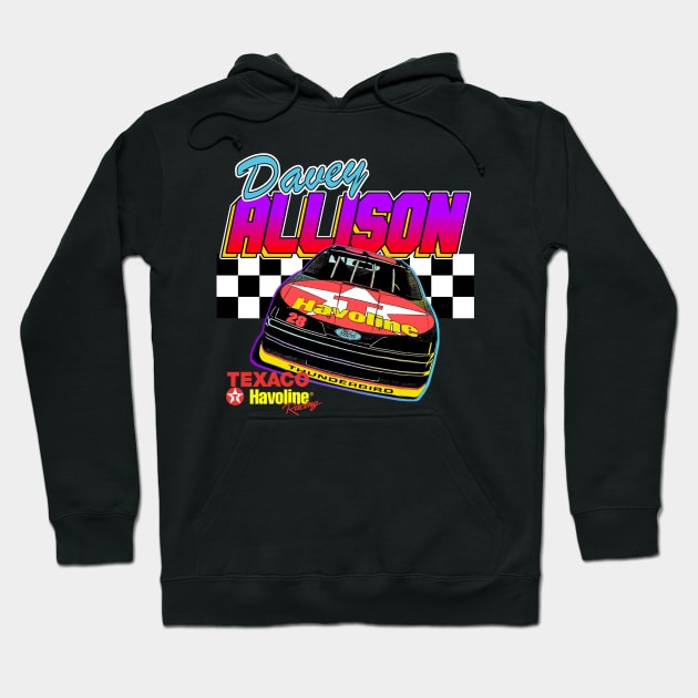 Davey Allison Havoline Retro Nascar Design Hoodie by Reno27Racing